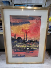 LOUKINE Rostislas (1904-1988) Istanbul, le Bosphore. Gouache. 54 x 35 cm.