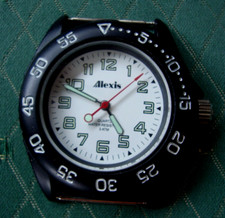 ANCIENNE  MONTRE DE PLONGEE ALEXIS A QUARTZ ACIER NOIR