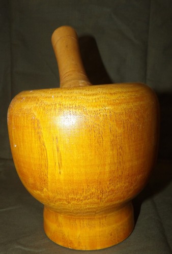 Mortier son pilon bois - mortier, et