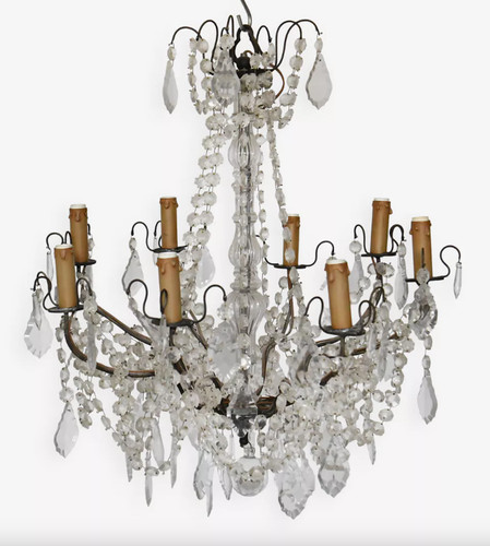 Lustre huit lumières garni - lustre,