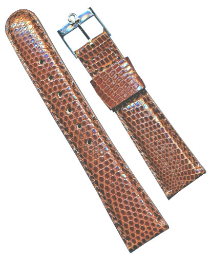 Marron 20mm véritable lézard - véritable,