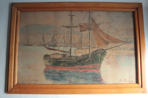Aquarelle bateaux nice charles - aquarelle,