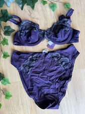 Ensemble Vintage 🪻 Lingerie Violet Aubergine Dentelle 🪻 Taille 40/85B