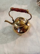 Petite Théière En Laiton/Bois 12 Cm De haut