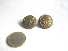 2 ANCIENS BOUTONS EN LAITON SERTI AVION AVIATION MODE COUTURE