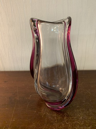 Vase liseret violet - en, cristal