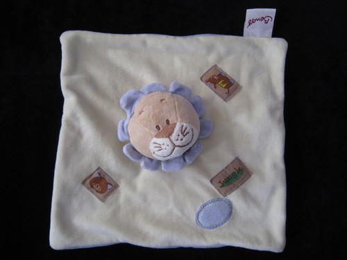 Doudou carré plat lion jaune - plat,