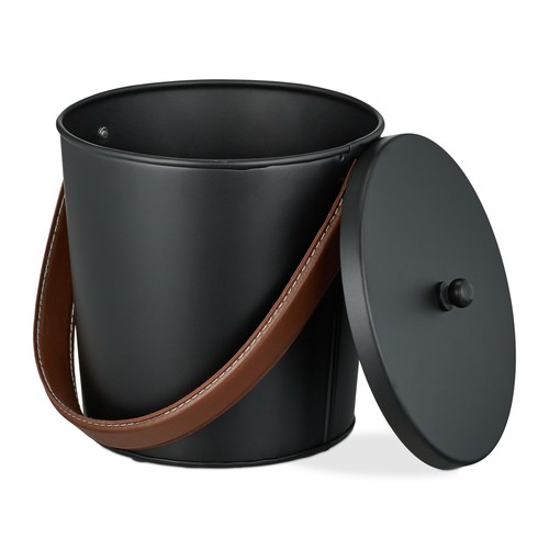 Seau cendre l - cuir,