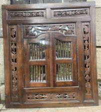 Miroir Fenêtre Inde En Bois Sculpté Ajouré 90,5 X 81,5 Cm