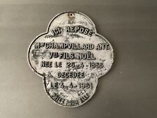 Plaque funéraire, Memorandum, fonte Aluminium