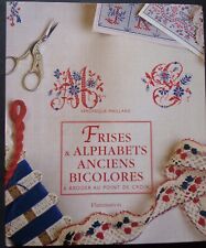 §  frises et alphabets anciens bicolores à broder au point de croix V. Maillard