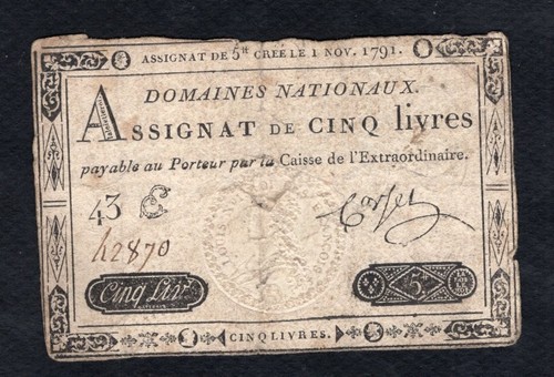 Assignat livres 1791 etat - 1791,