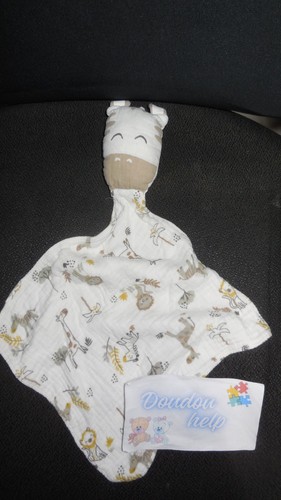 Doudou plat lange zèbre - doudou,