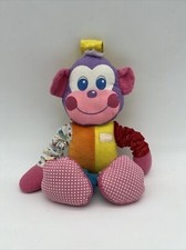 Peluche doudou grelot singe multicolore PLAYSKOOL  vintage
