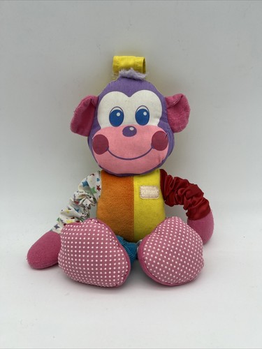 Peluche doudou grelot singe