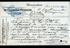 PARIS (XVII°) ART MENAGER "L. BOISSELAT / L'ECONOMIE MENAGERE" + 2 CHROMOS 1913