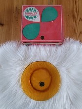 6 ASSIETTES A DESSERT TRANSPARENTES JAUNE DURALEX SAINT GOBAIN VINTAGE