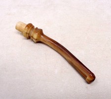 Superbe tuyau de pipe ancien en corne bovine courbé sculpté - Jamais utilisé