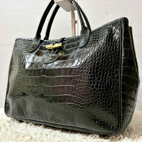 Longchamp black leather tote - black,