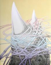 Alain Le Foll, Rhinocéros Cornes, Lithographie, Signée Et Numéroté En Crayon