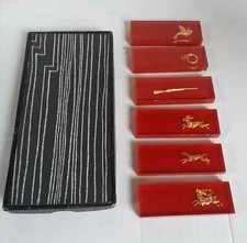 COFFRET DE 6 REPOSE-COUVERTS - THÈME CHASSE - RÉSINE - VINTAGE - BON ÉTAT