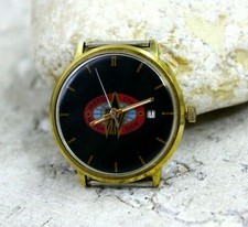 Slava Moteur Sich Calendrier Montre Poignet Homme 21 Jewels Russie ♥ Cadeau pour