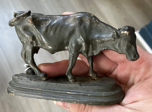 Joli bronze animalier vache - bronze,