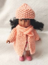 tenue saumon vêtements pour poupée Mini Corolline Corolle gilet écharpe bonnet