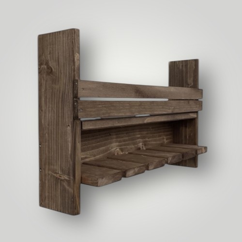 Porte bouteilles mural bois - mural, en