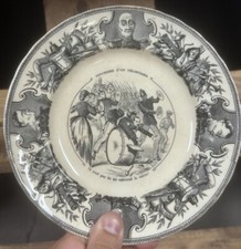 Vieillard Bordeaux Assiette Parlante Faïence Vaisselle Ancien XIXeme Vaisselle 4