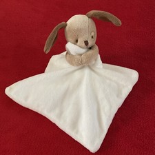 ?? DOUDOU JACADI CHIEN MARRON COCARD MOUCHOIR ECRU NEUF