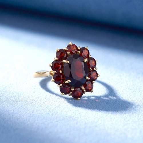 Bague grenats marguerite or - grenats,