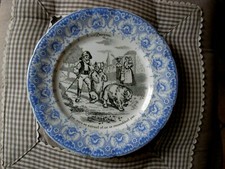 assiette ancienne parlante ST AMAND HAMAGES Les proverbes n° 7 époque année 1900