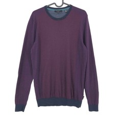 TED BAKER Homme Pull Ras Du Cou 100% Laine Slim Fit Taille 3 - M