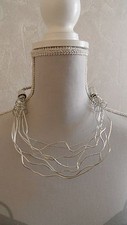 COLLIER PLASTRON RAS DU COU METAL ARGENTE ZIG ZAG