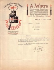 LYON - LETTRE A. WIRTH , L'
