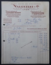 Facture LYON 1938  VALENTINI