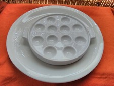 Porcelaine  - Plat à Escargots CNP France + Assiette blanche  Pillivuyt