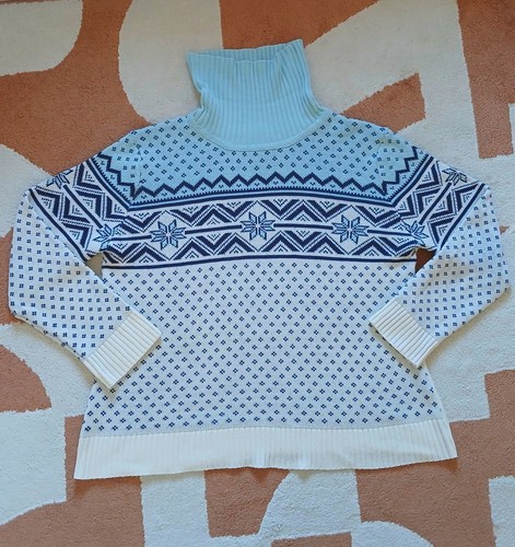 Pull jacquard hiver bleu - pull,