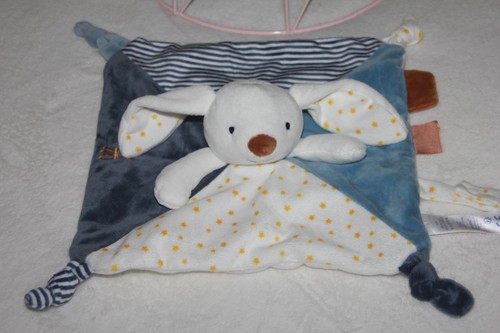 Doudou lapin obaibi plat - plat, blanc