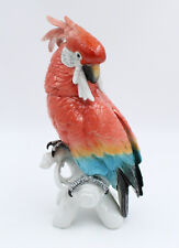 Karl Ens GRAND OISEAU en porcelaine émaillé SAXE PERROQUET CACATOES  H = 34 CM *