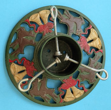 Ancien pied pour sapin,  Noel, métal, vintage, fonte, diamètre 30 cms, cloches