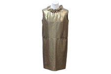 ROBE YVES SAINT LAURENT EN SOIE SAUVAGE BRONZE