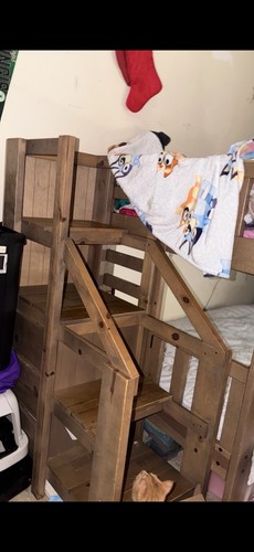 Wood twin bunk bed frame - bunk, with