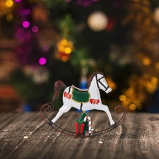  Sculpture de cheval à bascule antique pour fête de Noël - Figurine d'animal