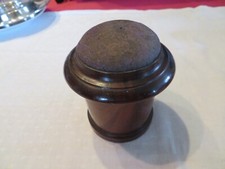 ancien pic aiguille ou épingle boite ronde en bois 10.2 cm