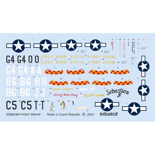 Eduard d72052 decal - decal, p-51d-5