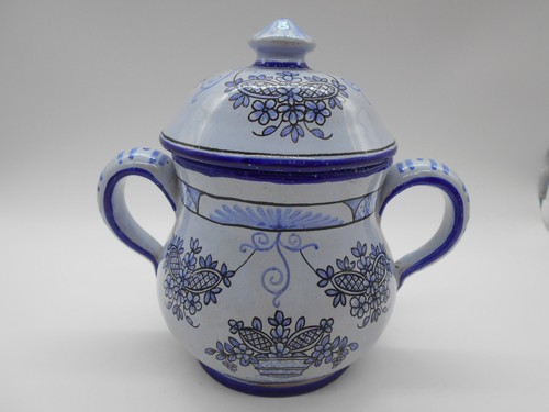Magnifique sucrier bleu panier - sucrier,
