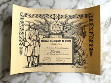 FRANCE WW1 BREVET MÉDAILLE