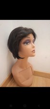 Perruque Carré Femme Noire Coupe Courte  Cheveux Lisse